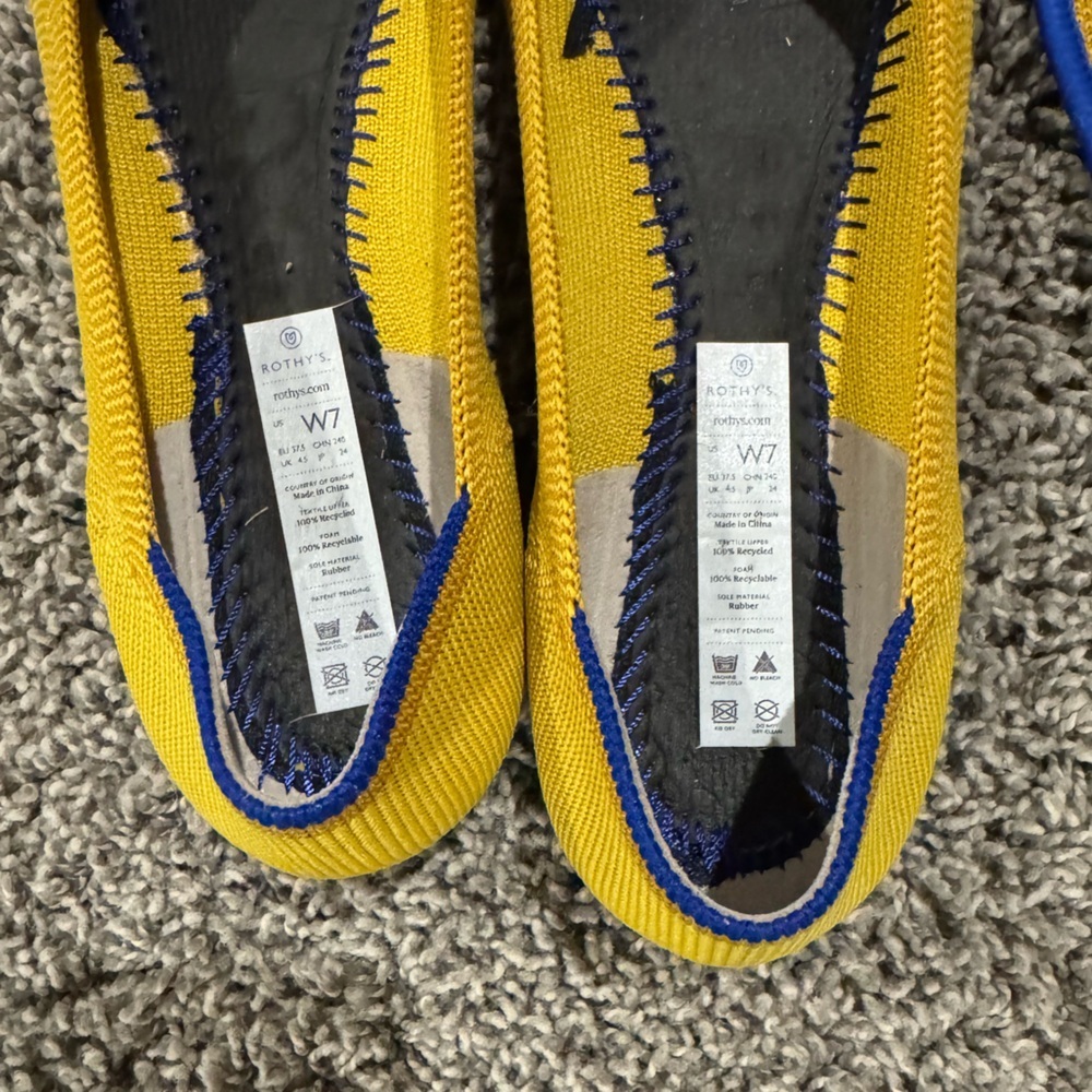 Like New Rothy's The Point flats in Marigold mustard yellow, size 7 - Picture 10 of 14
